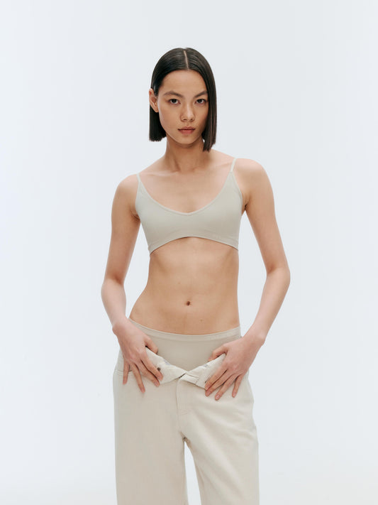 GREEEN V-neck Removable Pads Bra - The Blender