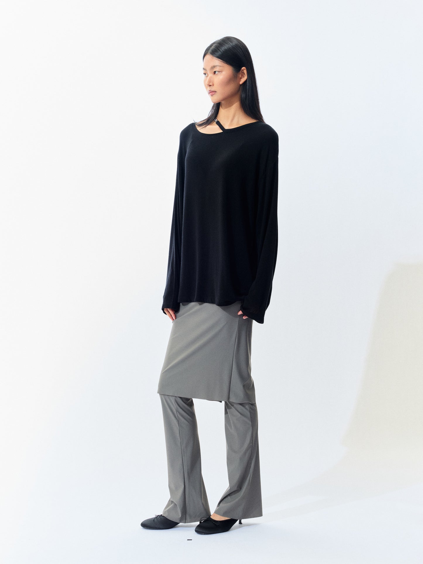 Openwork Relaxed Long-Sleeve Tee