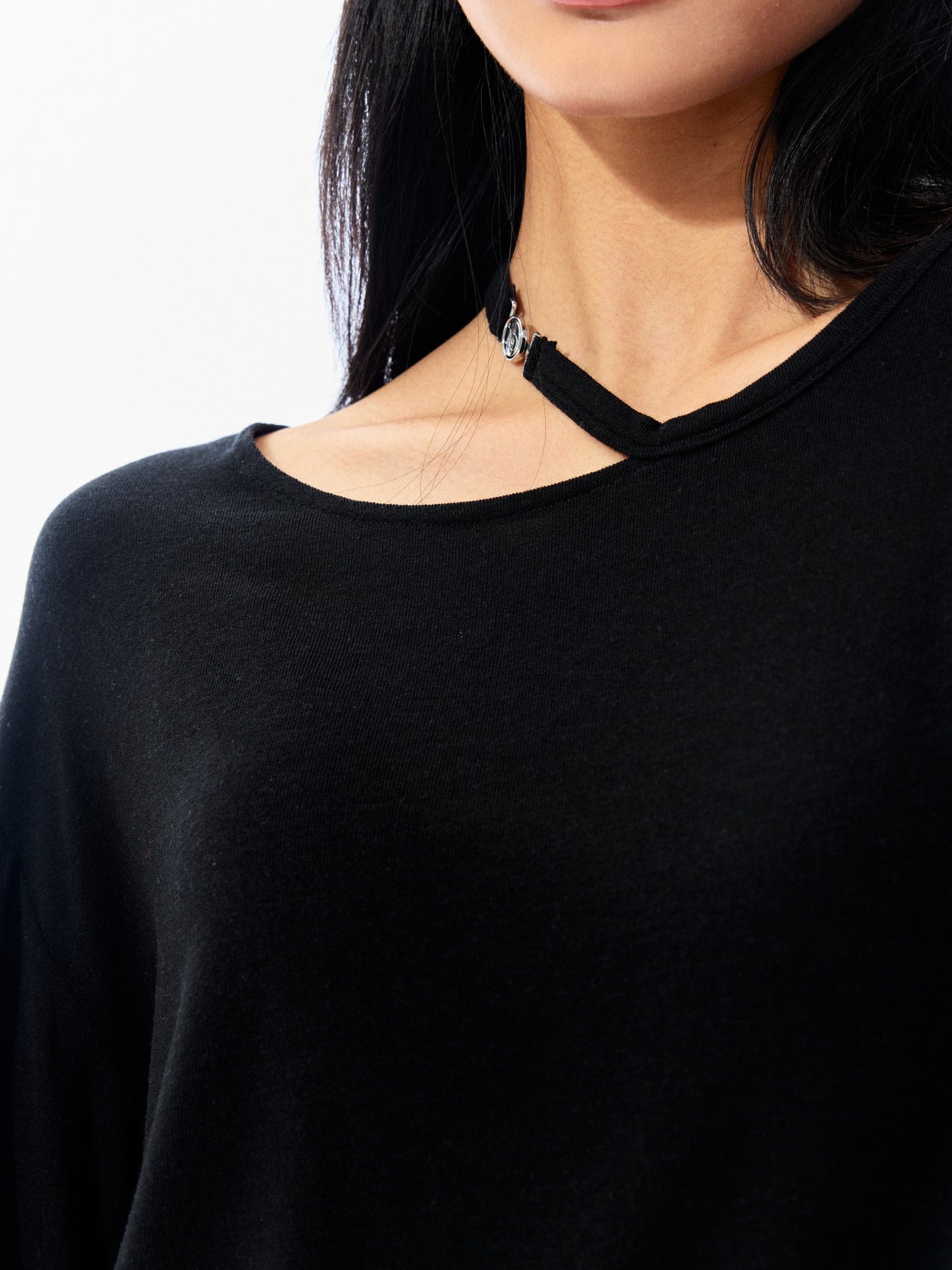 Openwork Relaxed Long-Sleeve Tee