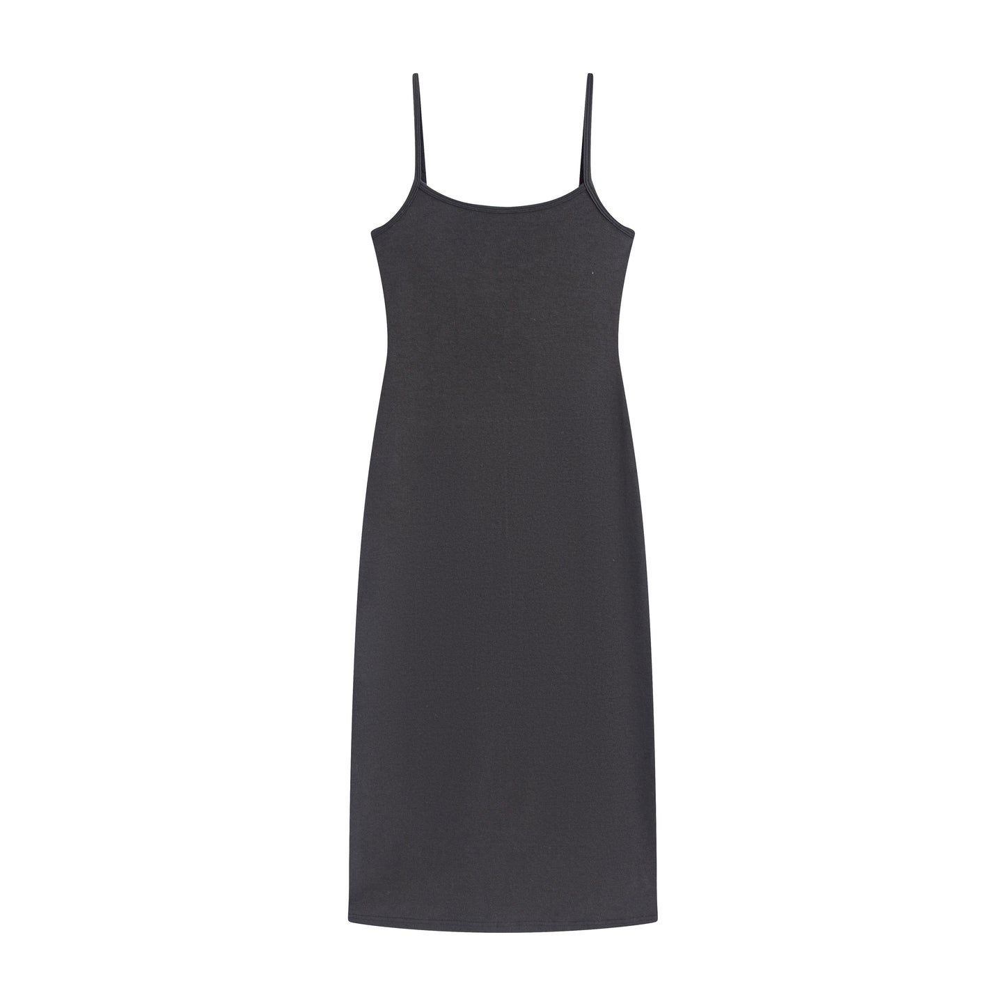 GREEEN Square Neck Slim Fit Backless Midi Slip Dress - The Blender