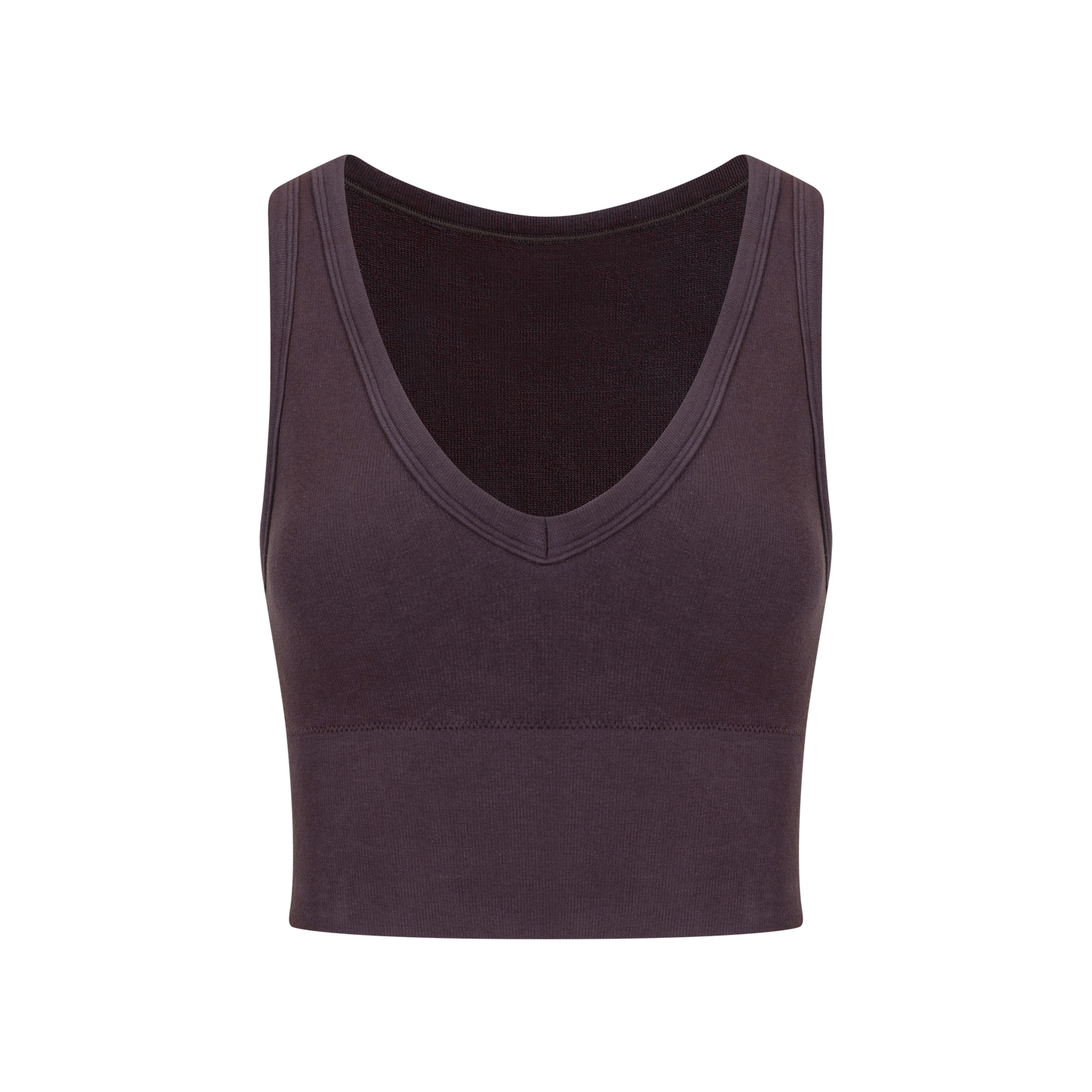 「3S」Cropped Deep V‑Neck Cami Top
