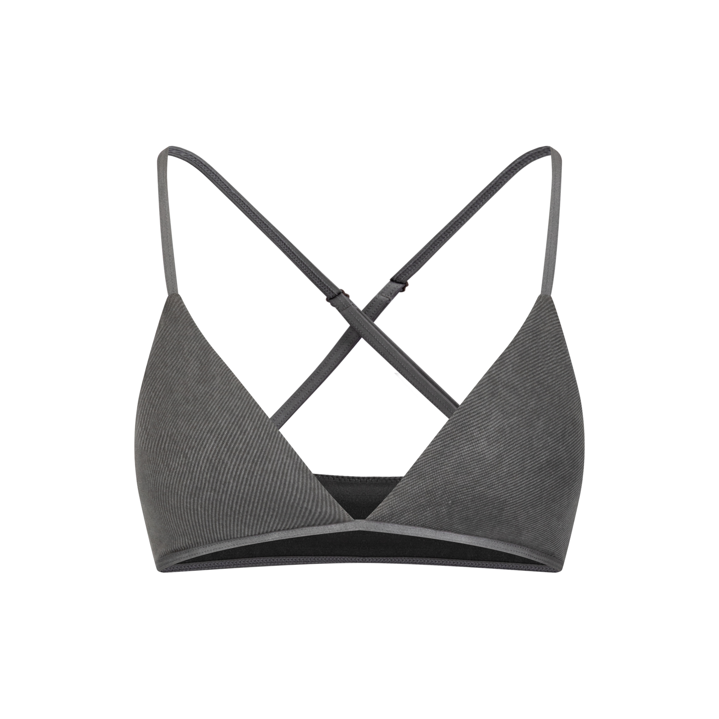 Sand-Washed Denim Deep V Shell Bra6012B