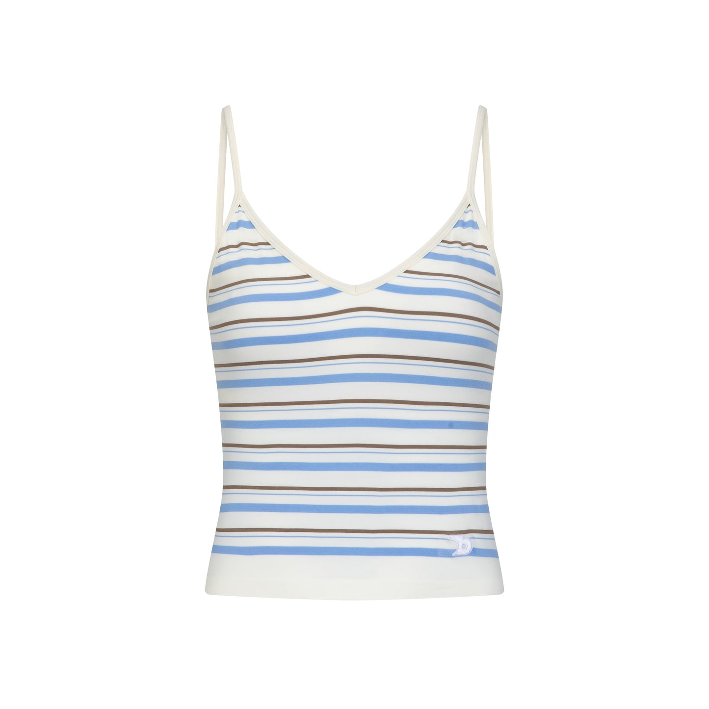 Striped V-Neck Bra-In Camisole - The Blender