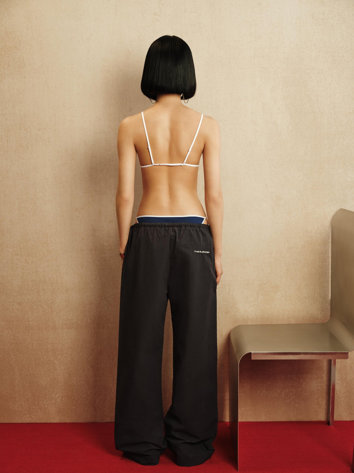 Thin Strap Color Block Mini Triangle Cup Back Bra - The Blender