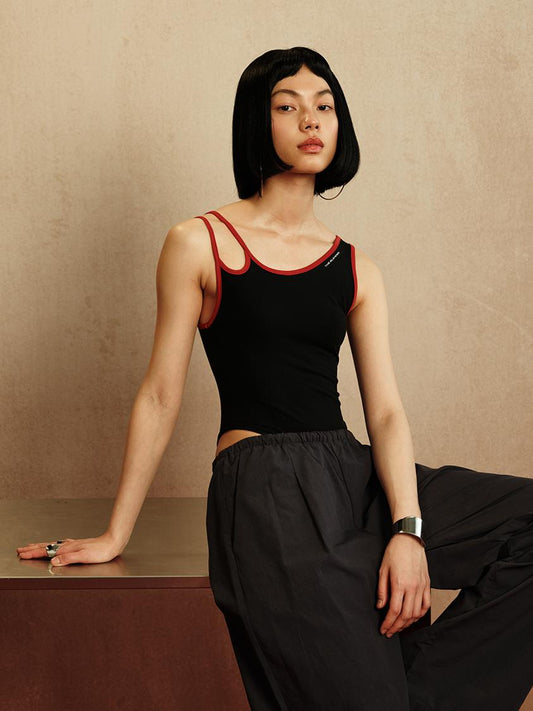 Asymmetrical Neck Cami Bodysuit - The Blender