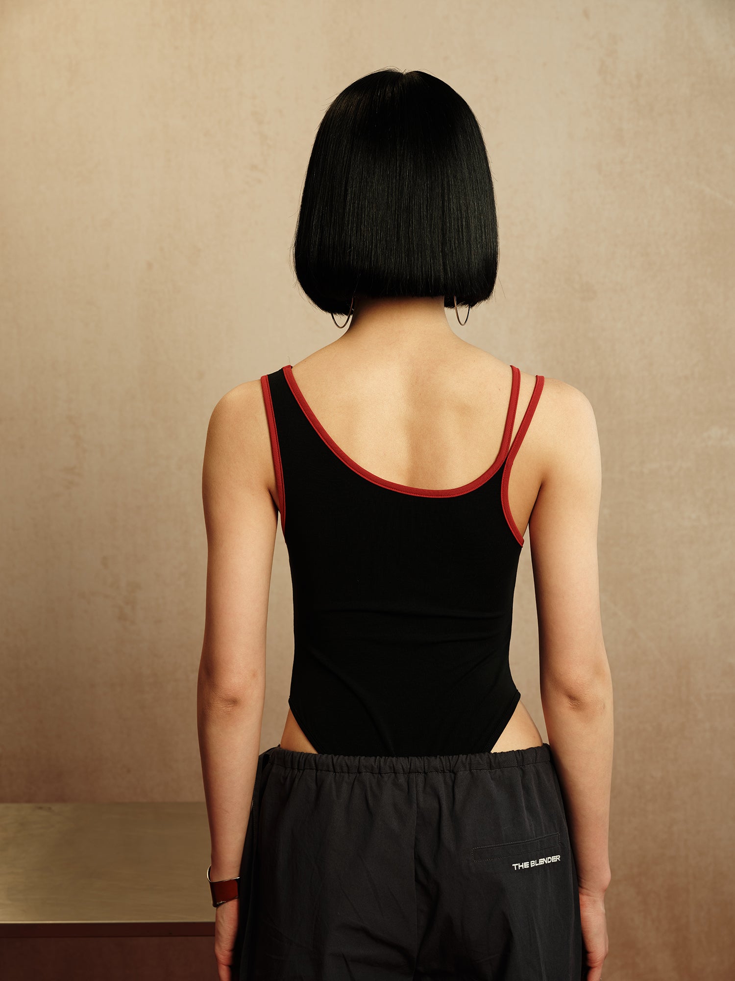 Asymmetrical Neck Cami Bodysuit - The Blender
