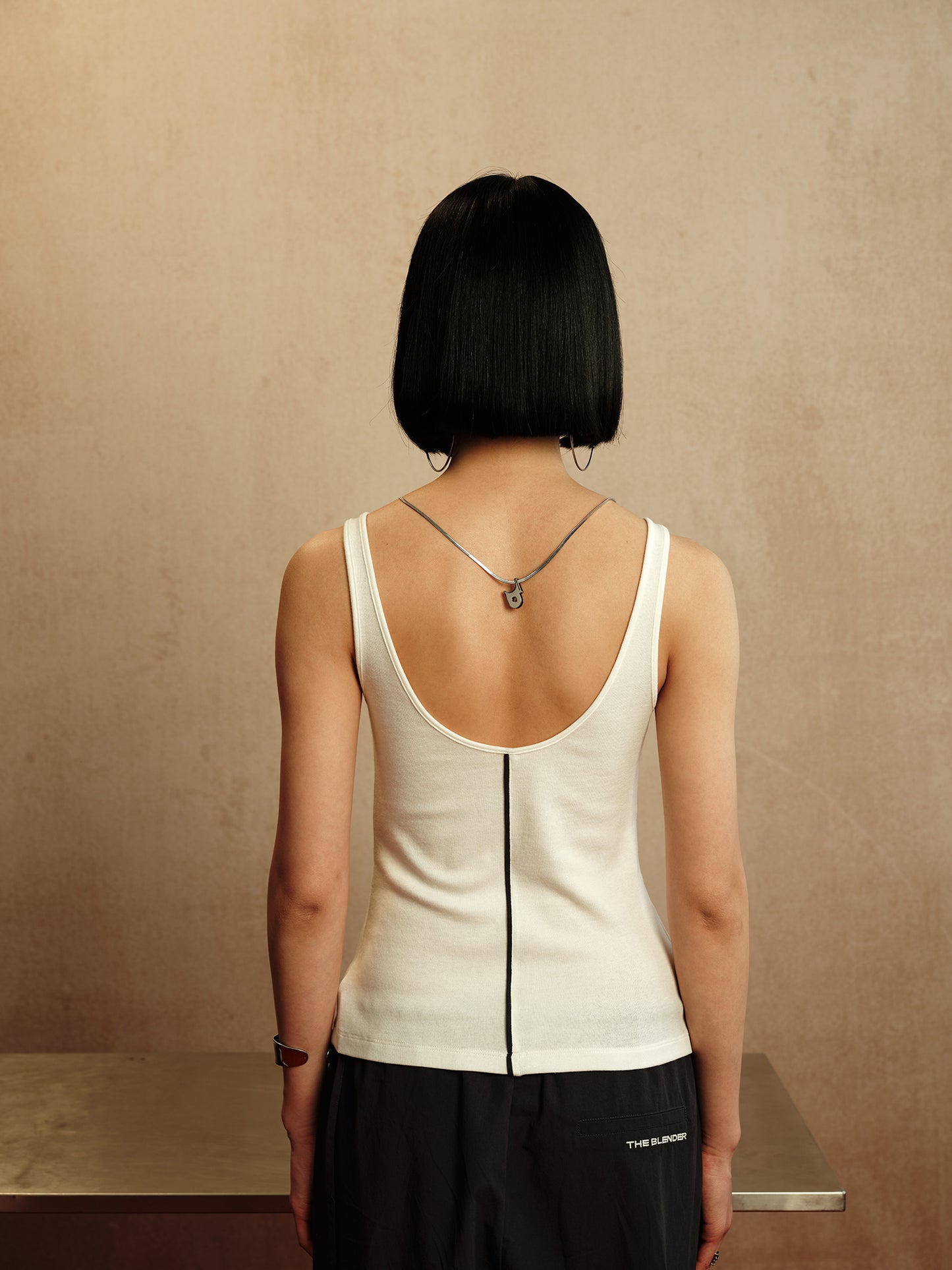 Contrast Trim Open Back Loose Fit Cami Top - The Blender