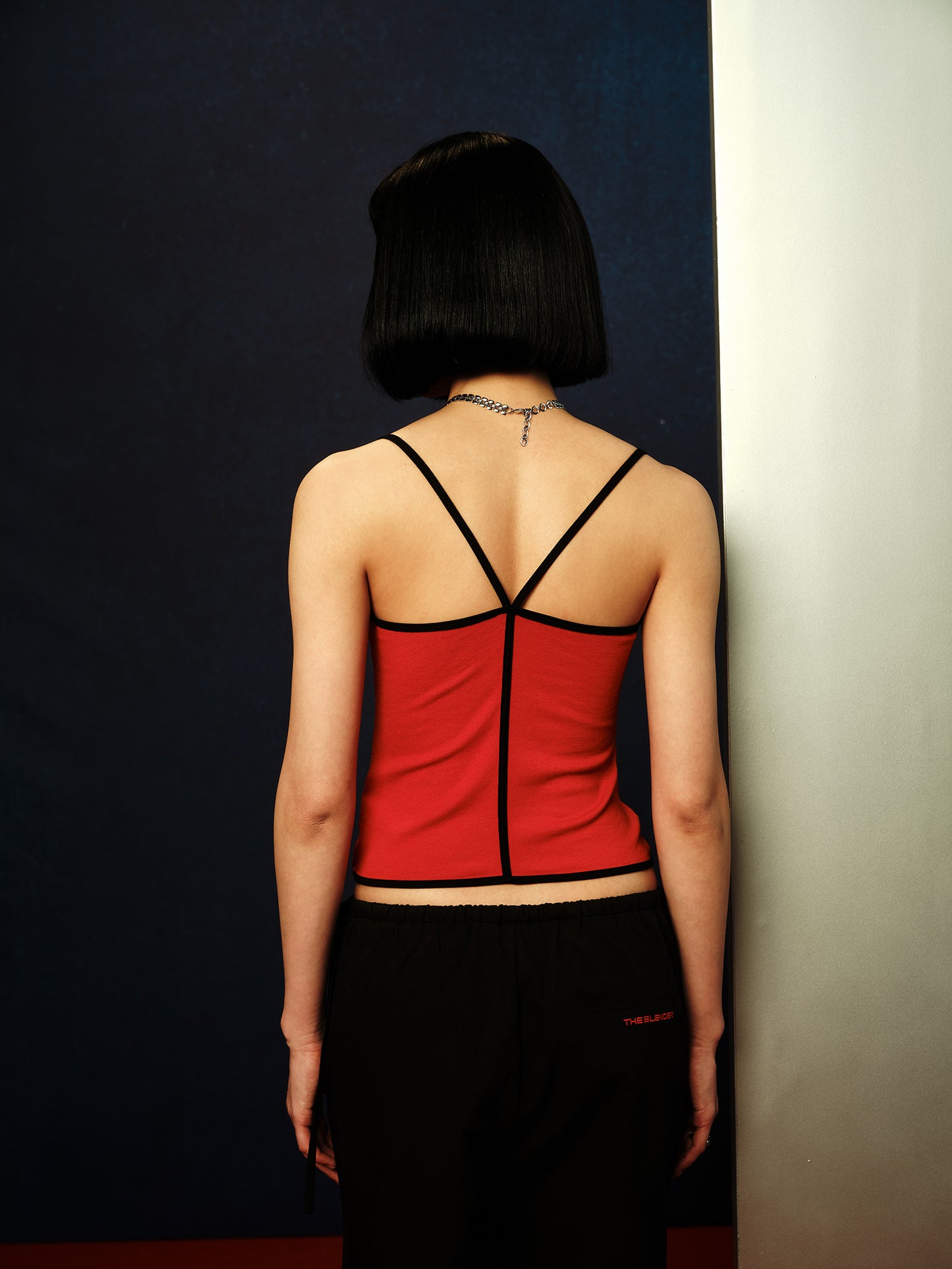 Crew Neck Y-Back Strappy Backless Cami Top - The Blender