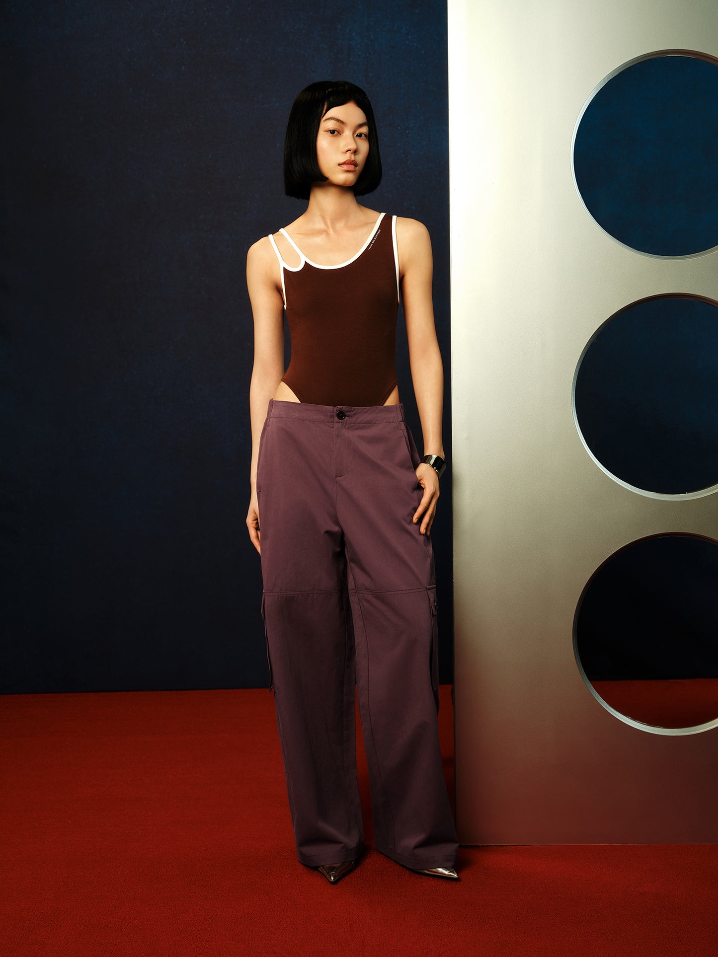 Pure Cotton Multi-Pocket Cargo Straight-Leg Elastic Waist Pants - The Blender