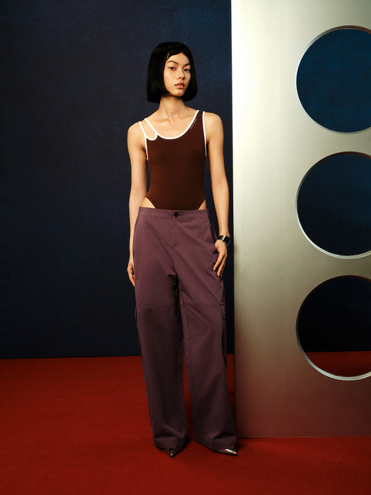 Pure Cotton Multi-Pocket Cargo Straight-Leg Elastic Waist Pants - The Blender