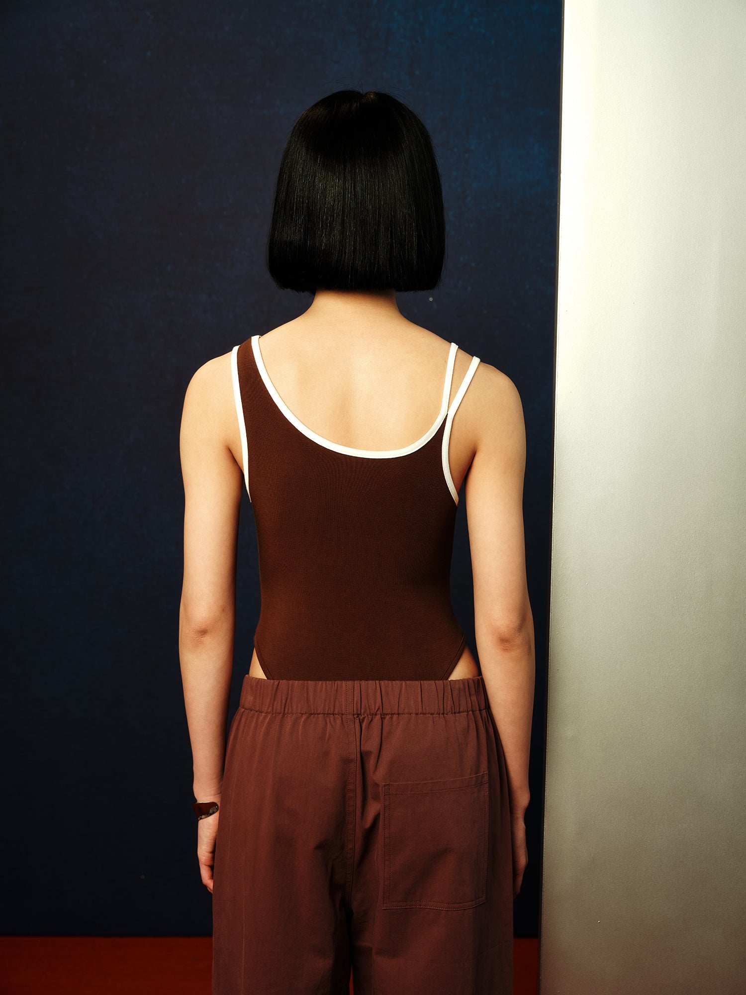 Asymmetrical Neck Cami Bodysuit - The Blender