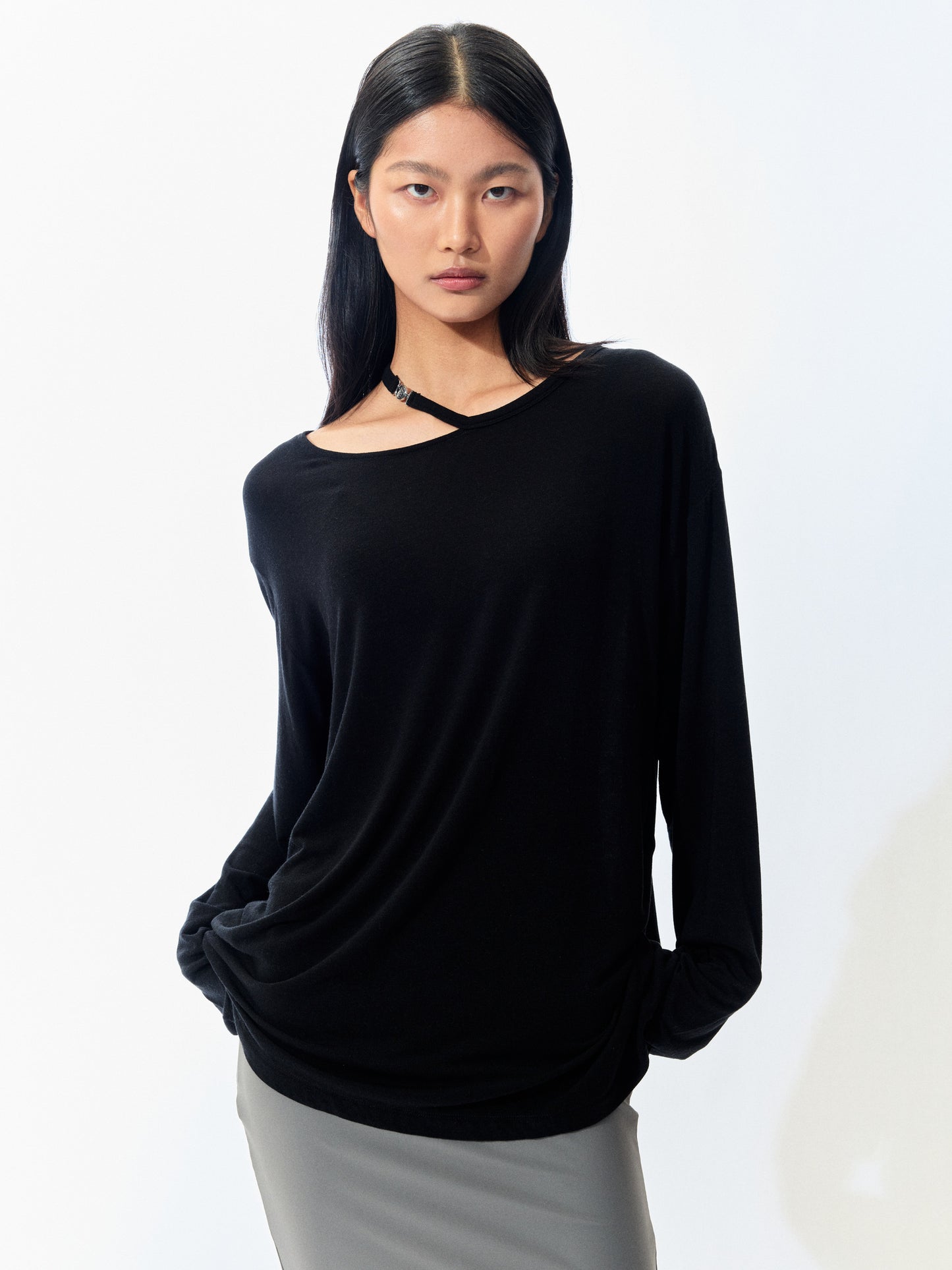 Openwork Relaxed Long-Sleeve Tee - The Blender