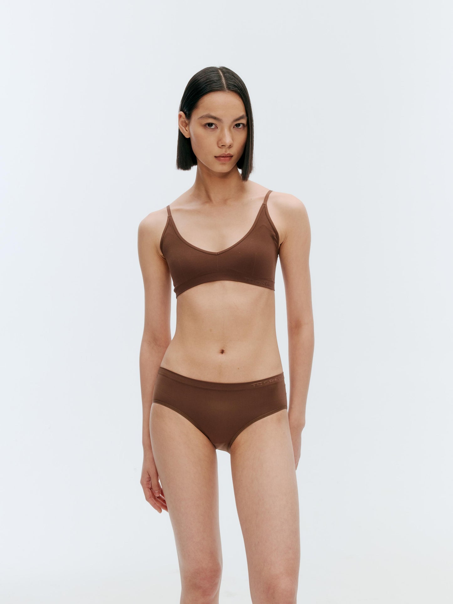 GREEEN V-neck Removable Pads Bra - The Blender