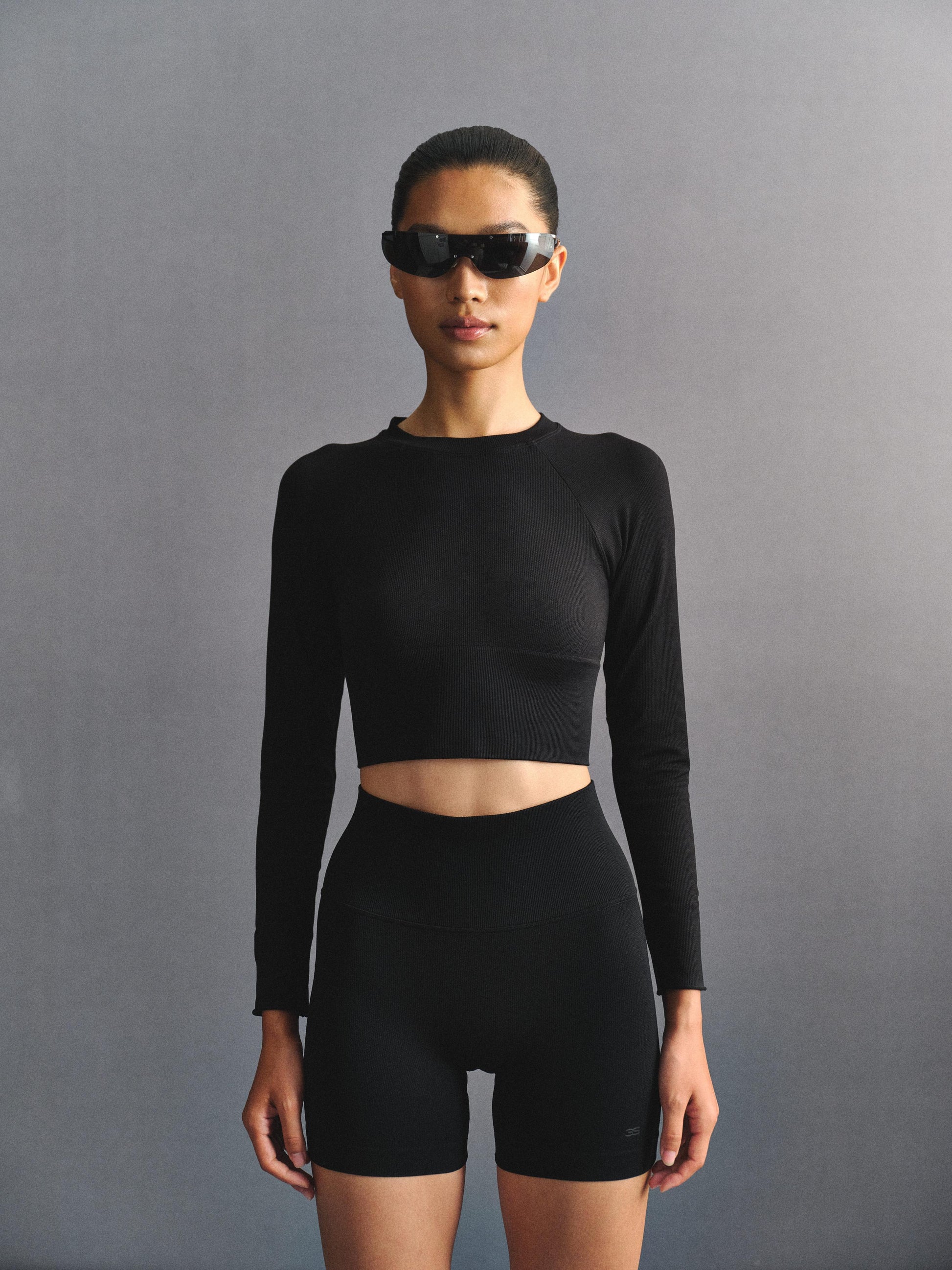 「3S」Slim‑Fit Crew‑Neck Long‑Sleeve Top - The Blender