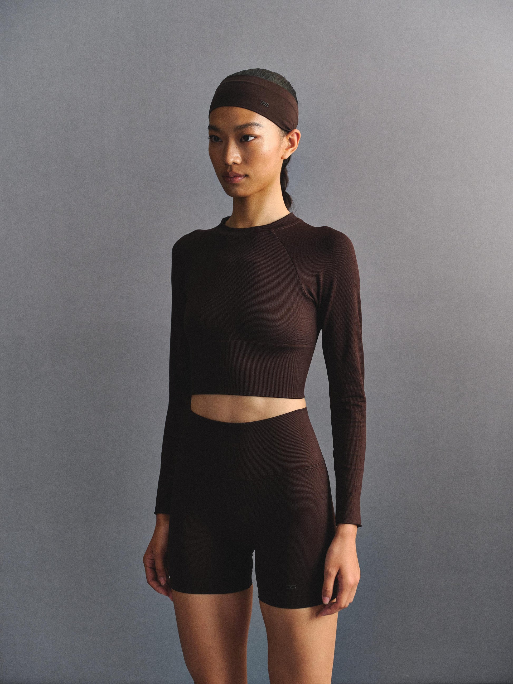 「3S」Slim‑Fit Crew‑Neck Long‑Sleeve Top - The Blender