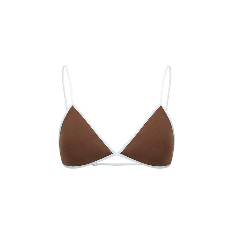 Thin Strap Color Block Mini Triangle Cup Back Bra - The Blender