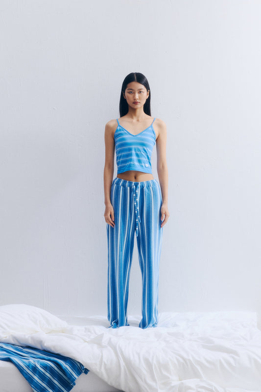 Striped V-Neck Bra-In Camisole