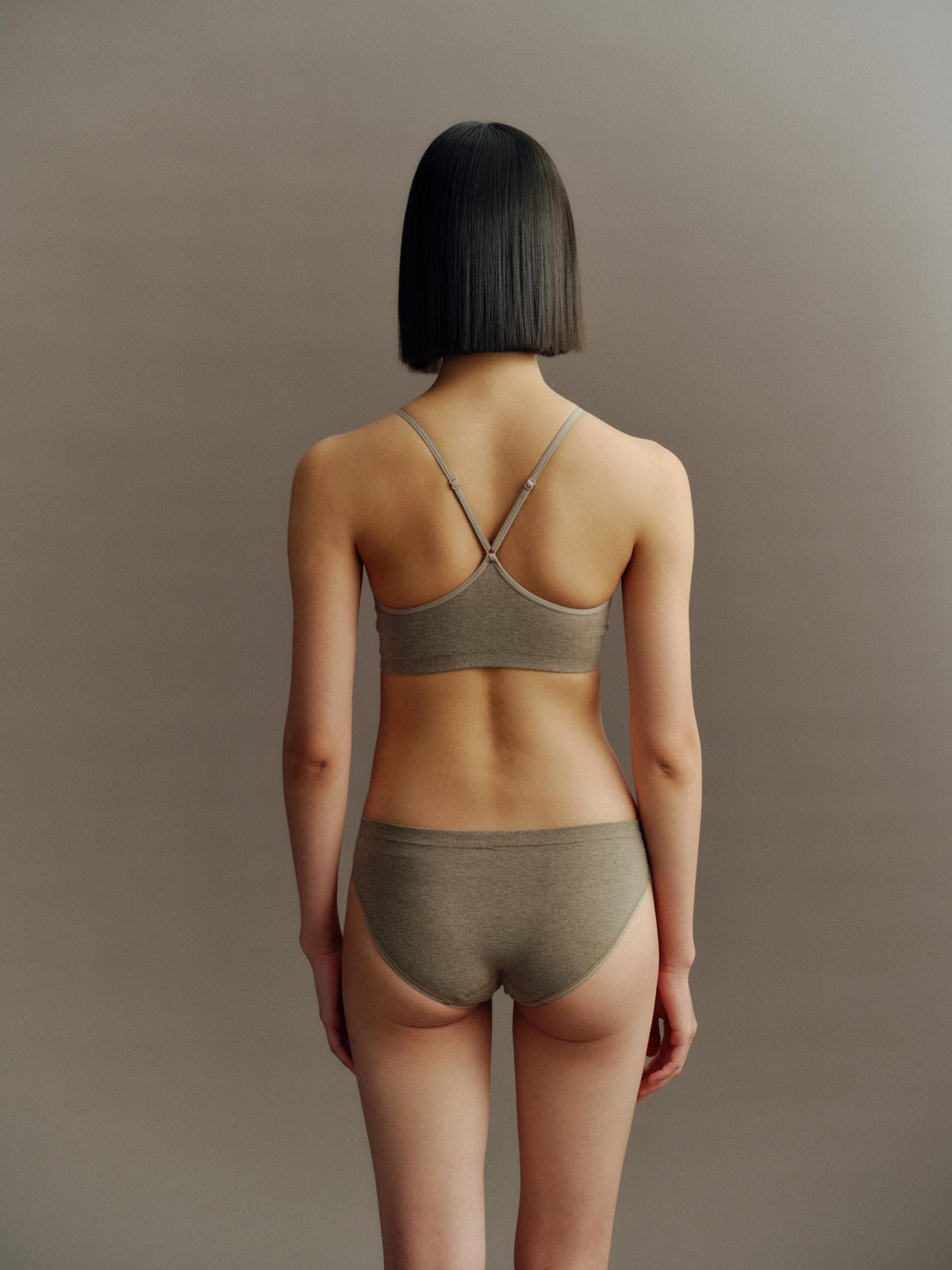 GREEEN Organic Cotton Heather Yarn Double Layer U-Neck Bra - The Blender