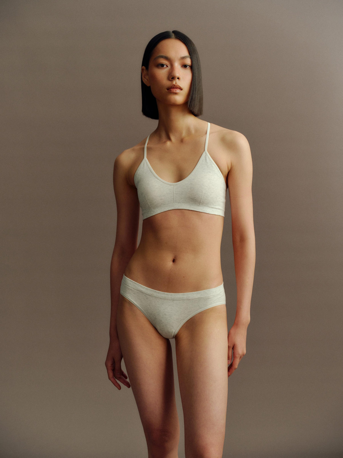 GREEEN Organic Cotton Heather Yarn Double Layer U-Neck Bra - The Blender
