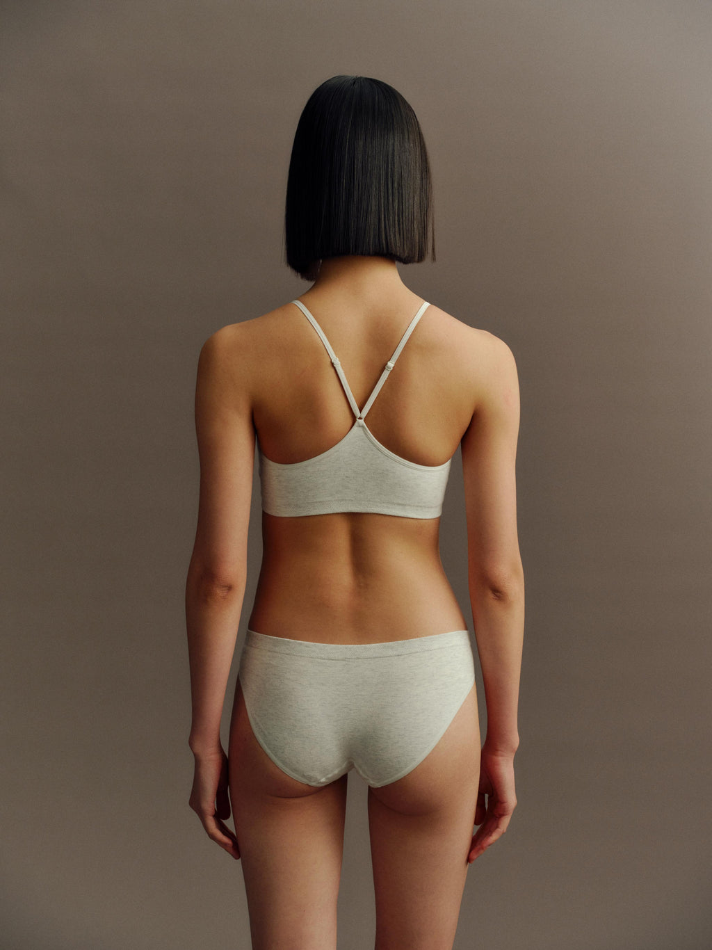 GREEEN Organic Cotton Heather Yarn Double Layer U-Neck Bra - The Blender