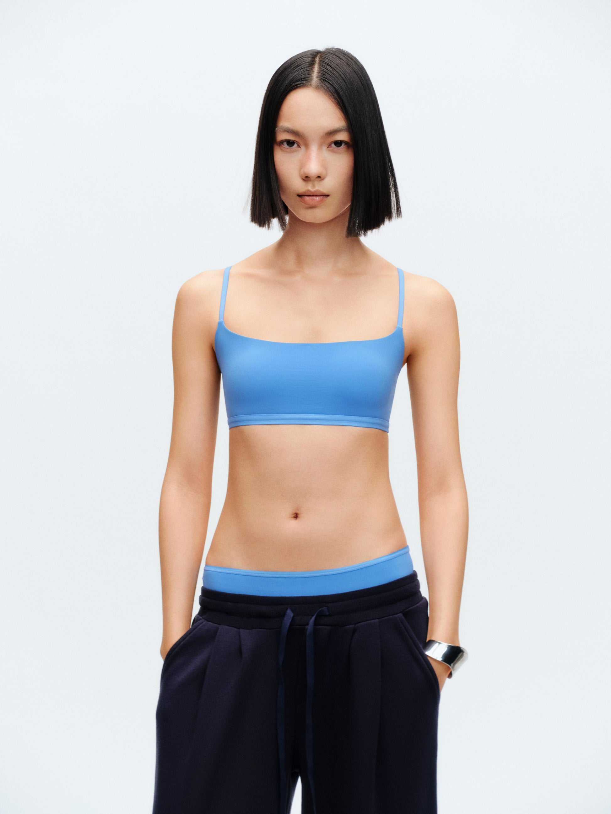 Smooth Narrow Cup Tank Bralette with Fixed Pads - The Blender