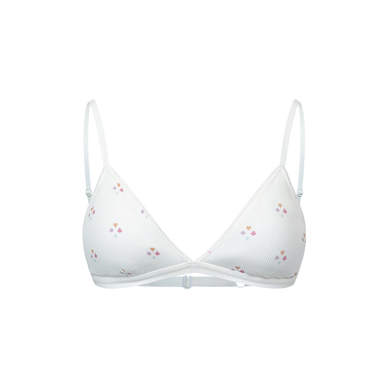 Games Print Embroidery Mini Triangle Cup Bra Fixed Padding