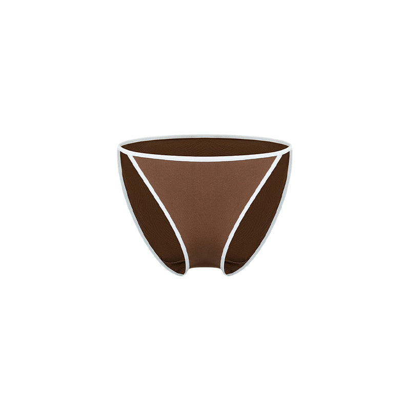 Contrast Trim Thin Side Strap High-Cut Triangle Briefs - The Blender