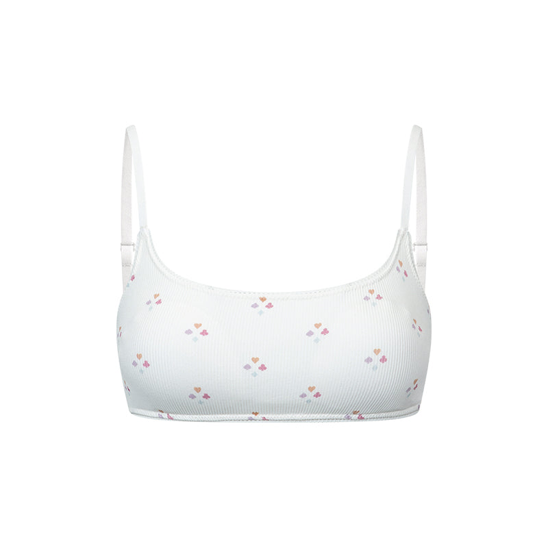 Games Print Embroidery Square Neck Tank Bra Fixed Padding - The Blender