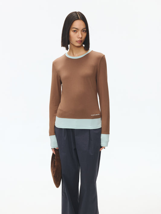 Color-Block Long Sleeve T-Shirt