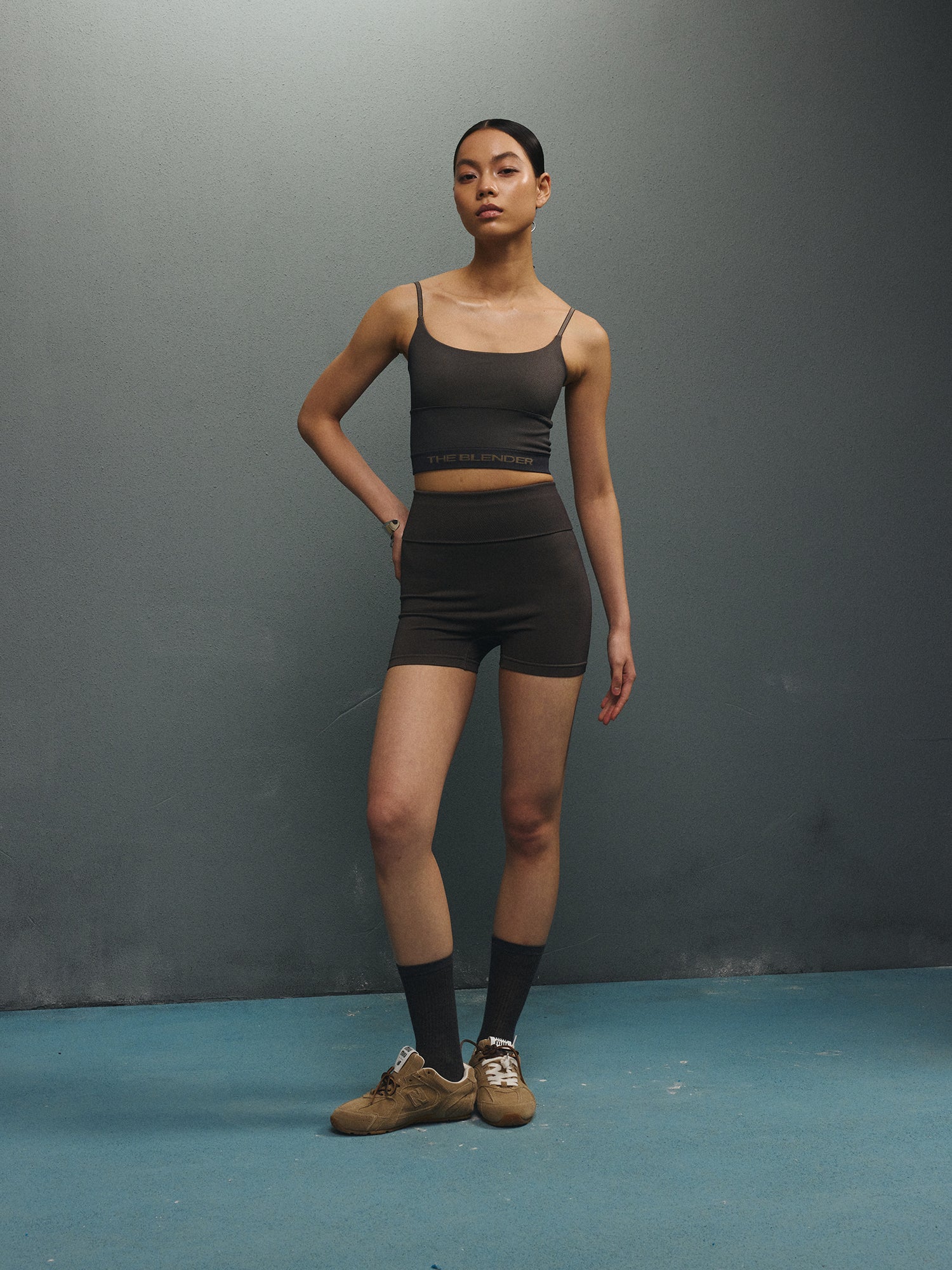 SKIN JEANS-High waisted boxer shorts