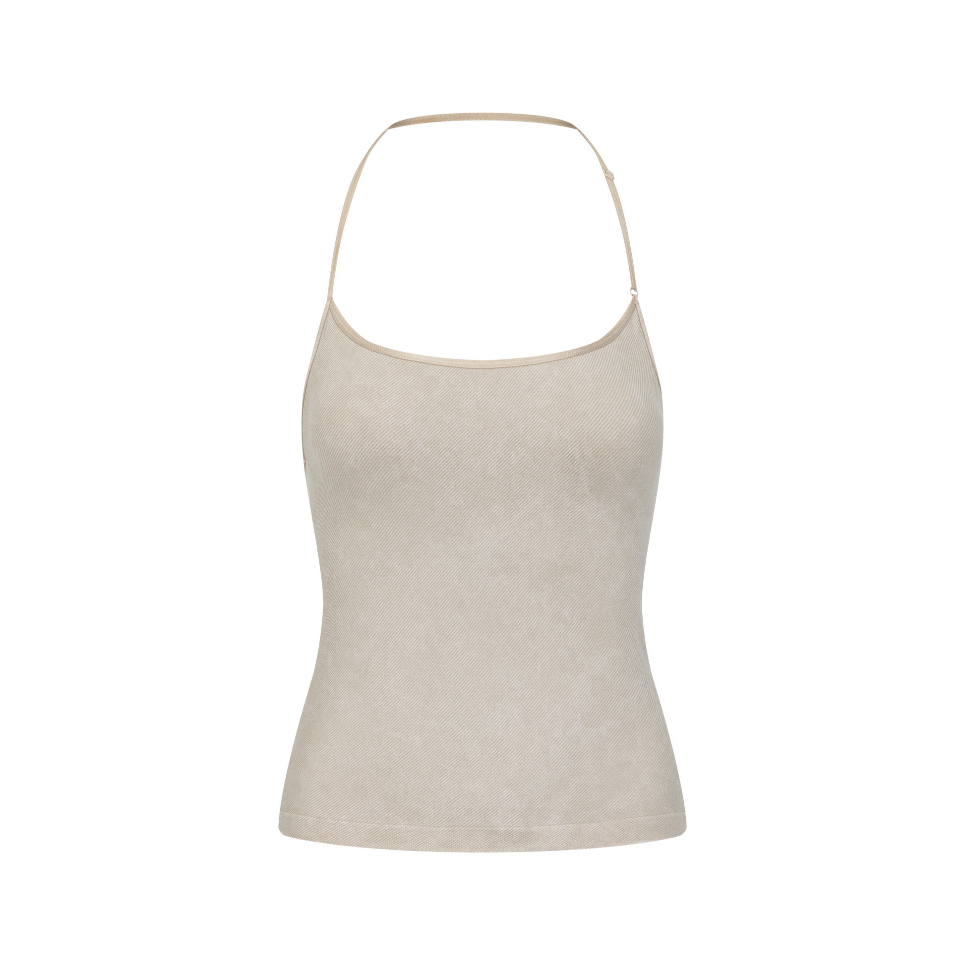 Sand-Washed Denim Halter Tank Top6013top