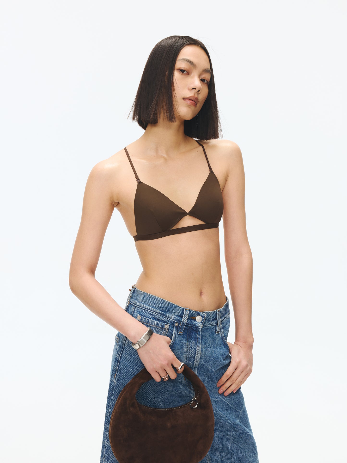 Hollow out triangle cup bra - The Blender