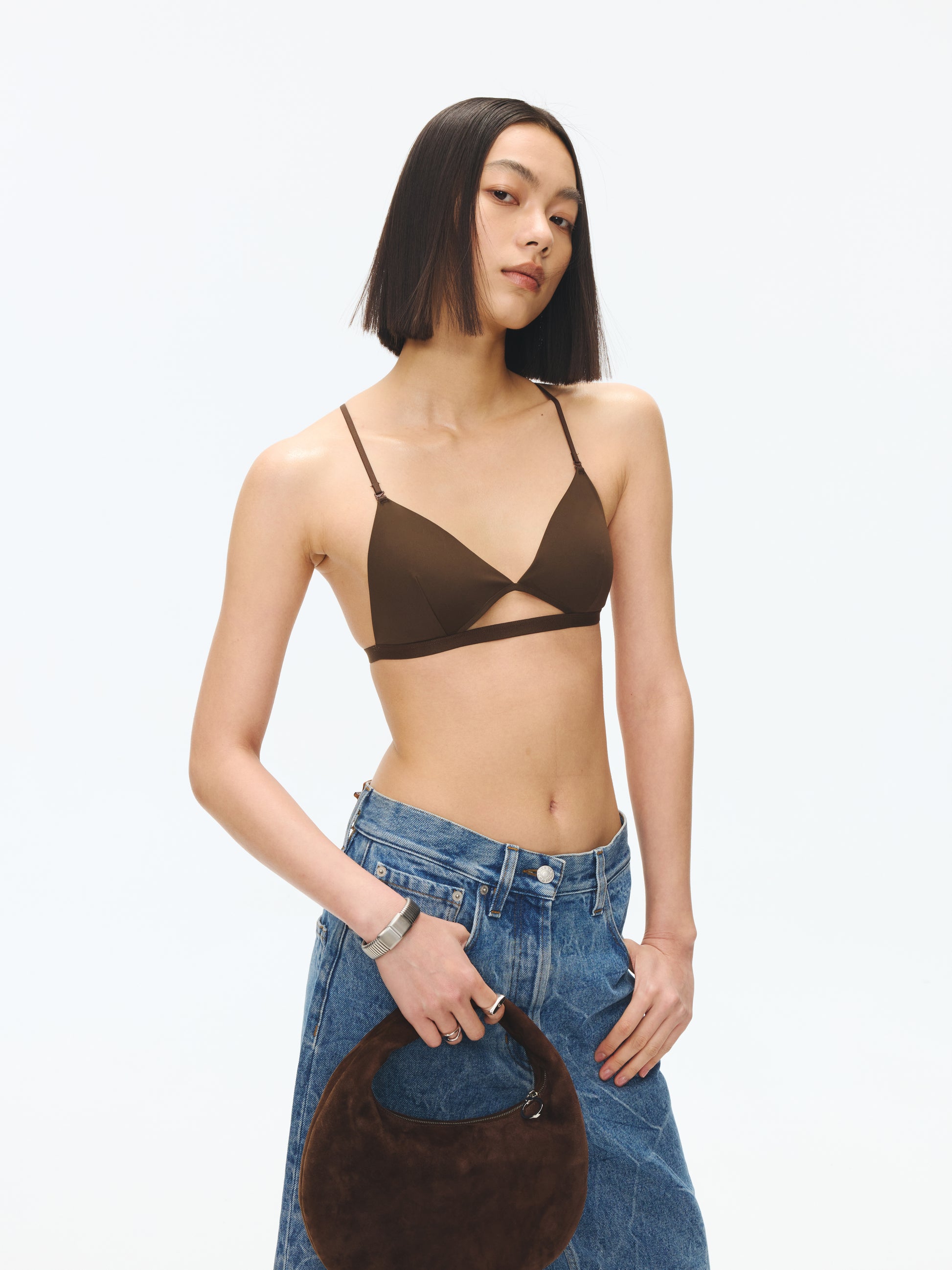 Hollow out triangle cup bra - The Blender