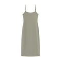 GREEEN Square Neck Slim Fit Backless Midi Slip Dress - The Blender