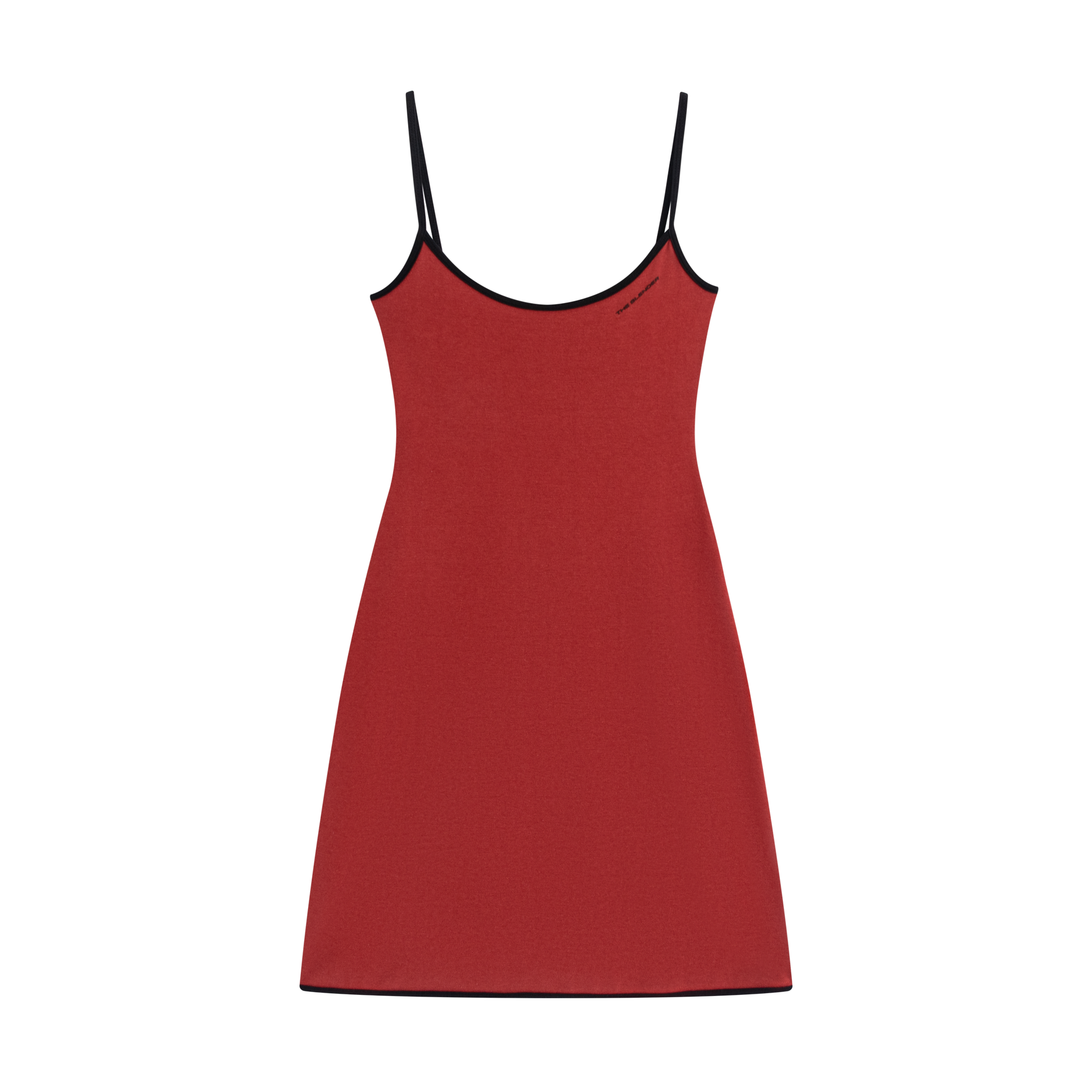 Crew Neck Contrast Logo Thin Strap Cropped Cami Dress - The Blender