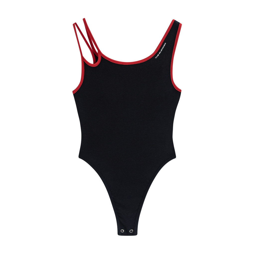 Asymmetrical Neck Cami Bodysuit - The Blender