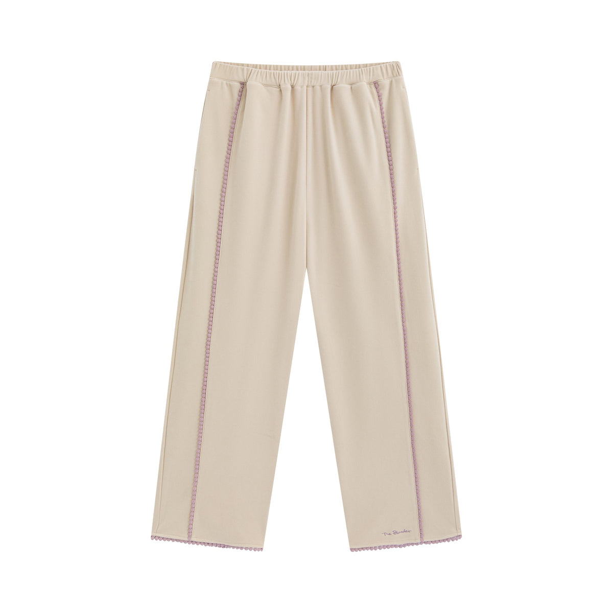 Contrast‑Color Lace Loungewear Pants - The Blender