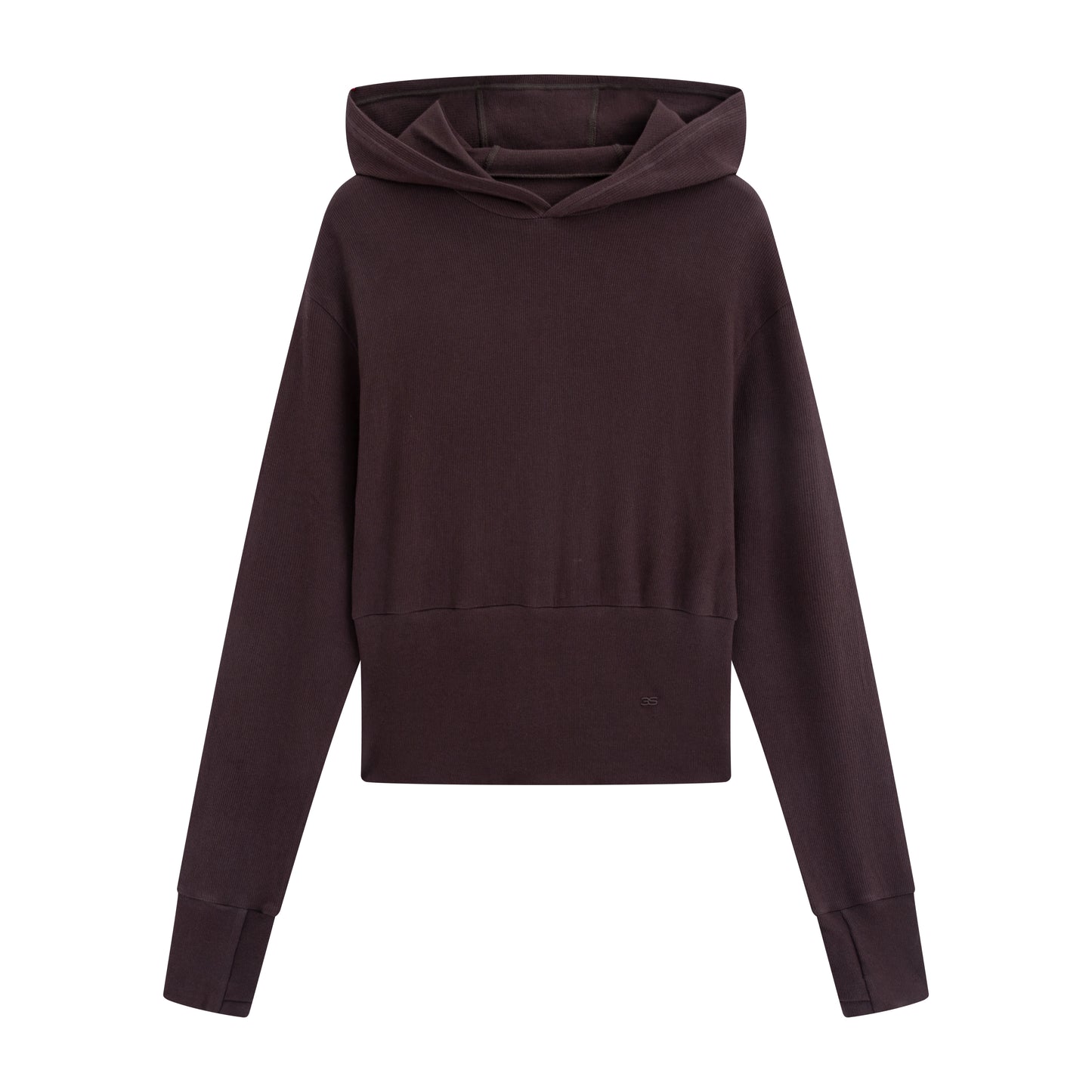 「3S」Long‑Sleeve Oversized Cropped Hoodie