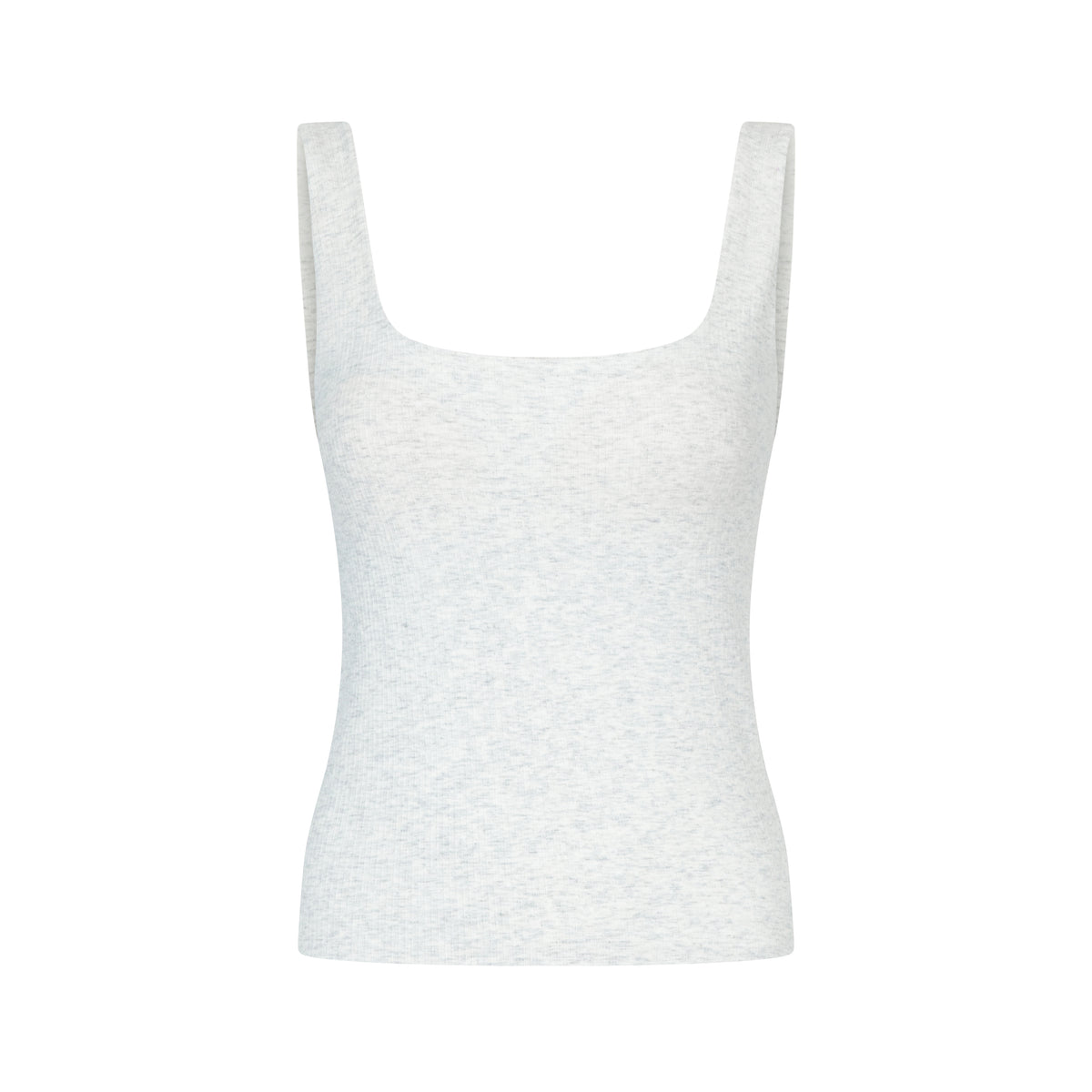 GREEEN Organic Cotton Heather Yarn Vertical Stripe Square Neck Slim Fit Tank Top - The Blender