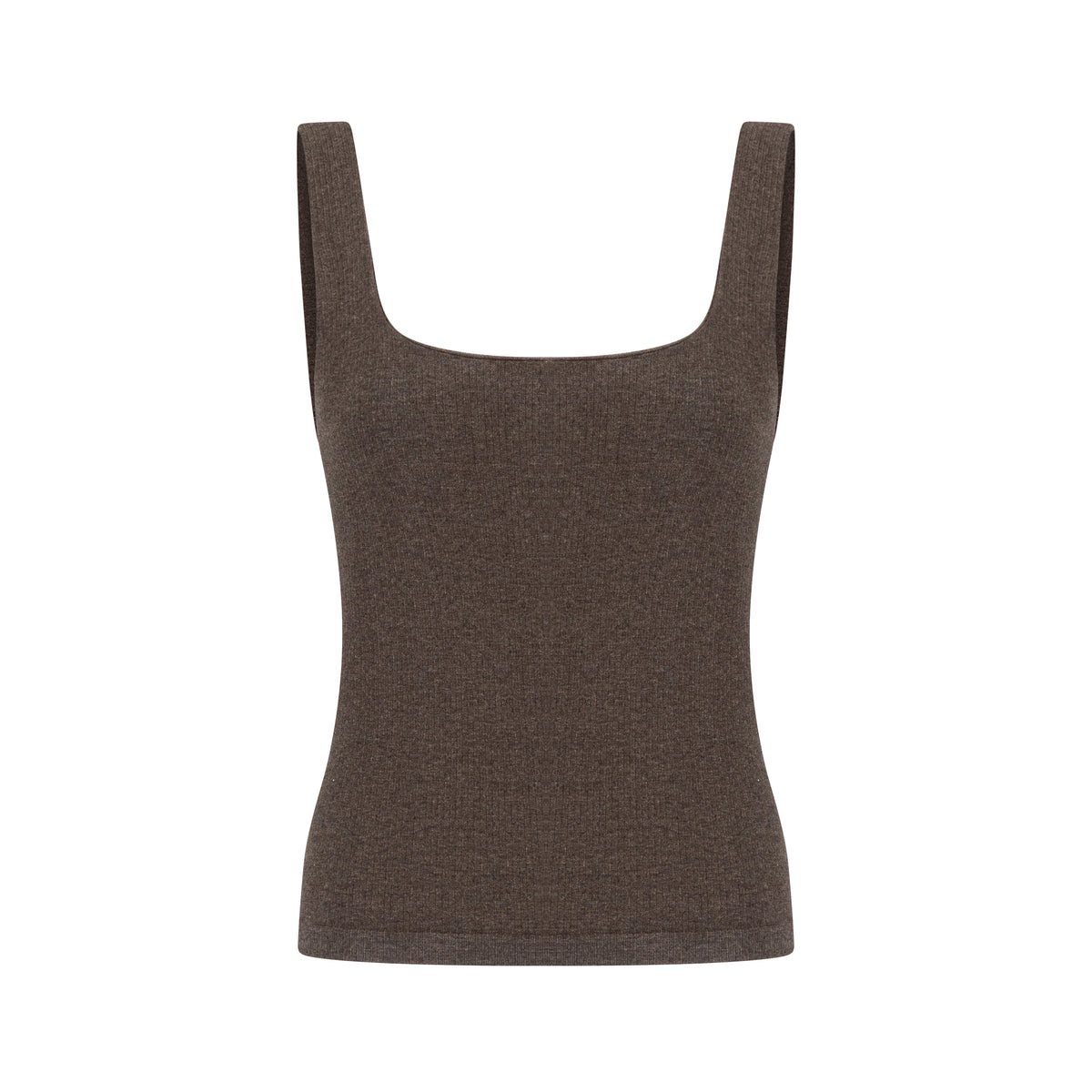 GREEEN Organic Cotton Heather Yarn Vertical Stripe Square Neck Slim Fit Tank Top - The Blender