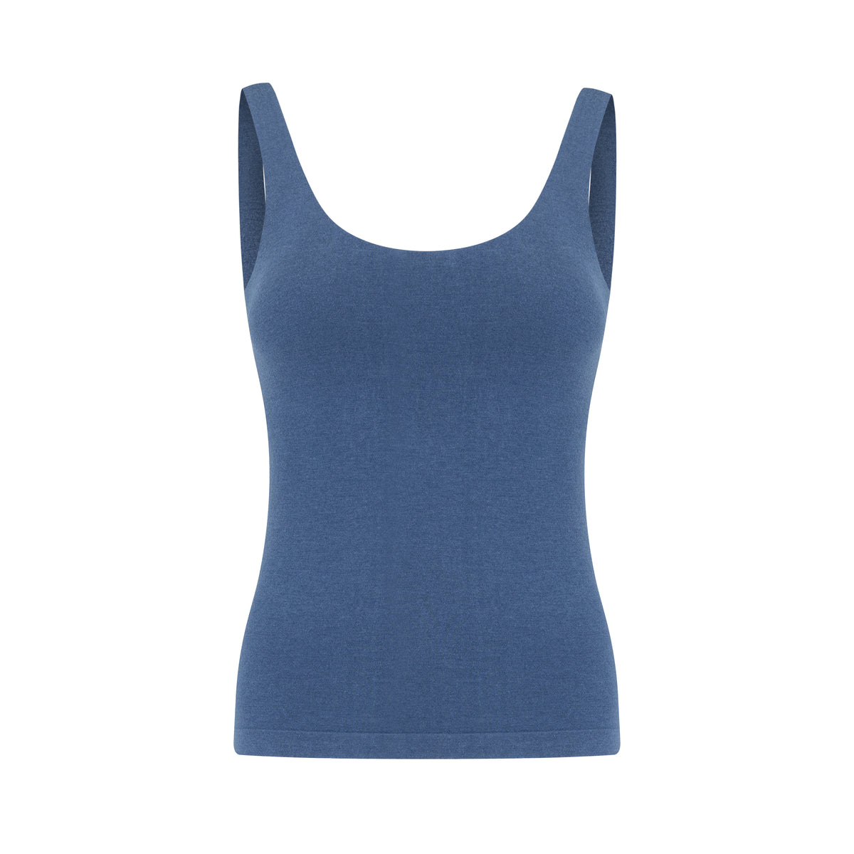 Wool U-Neck Open Back Fixed Padding Tank Top - The Blender