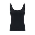 Wool U-Neck Open Back Fixed Padding Tank Top