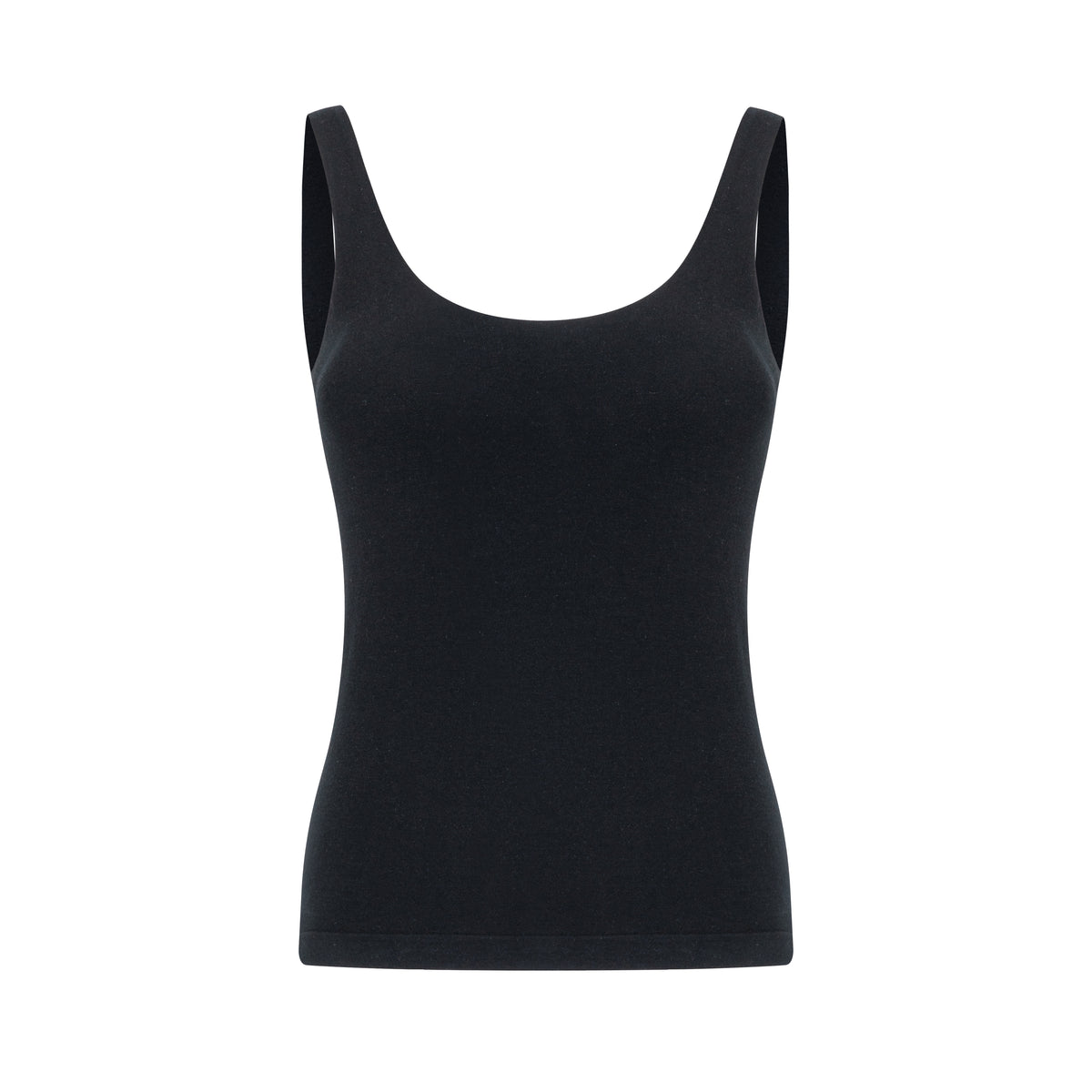 Wool U-Neck Open Back Fixed Padding Tank Top