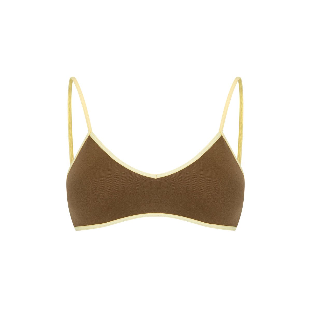 Contrast Color V-neck Vest Bra - The Blender