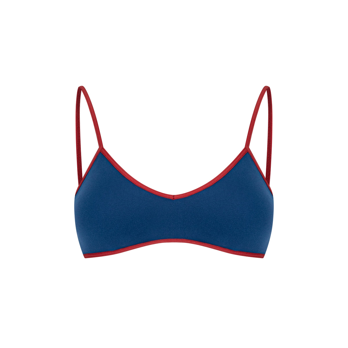 Contrast Color V-neck Vest Bra - The Blender