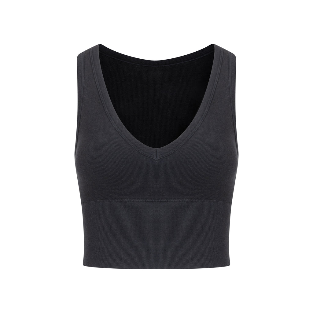 「3S」Cropped Deep V‑Neck Cami Top - The Blender