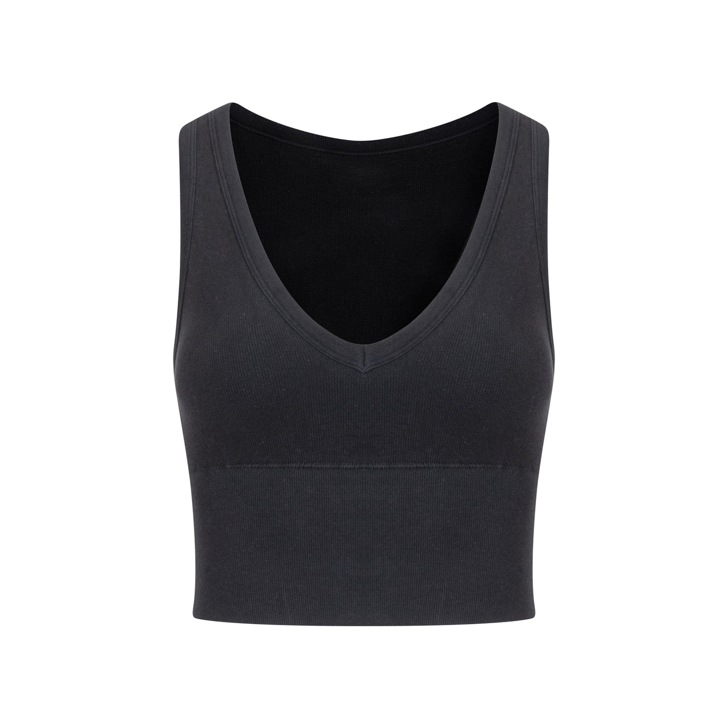 「3S」Cropped Deep V‑Neck Cami Top