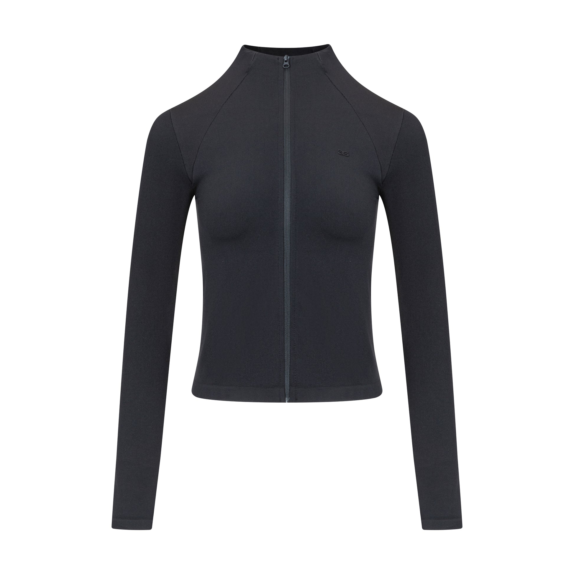 「3S」Slim‑Fit Mock‑Neck Long‑Sleeve Zip‑Up Jacket - The Blender
