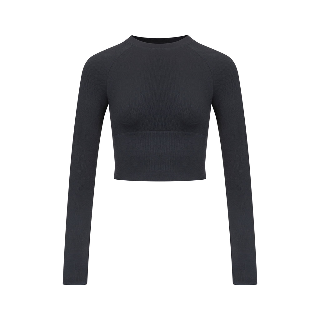 「3S」Slim‑Fit Crew‑Neck Long‑Sleeve Top - The Blender