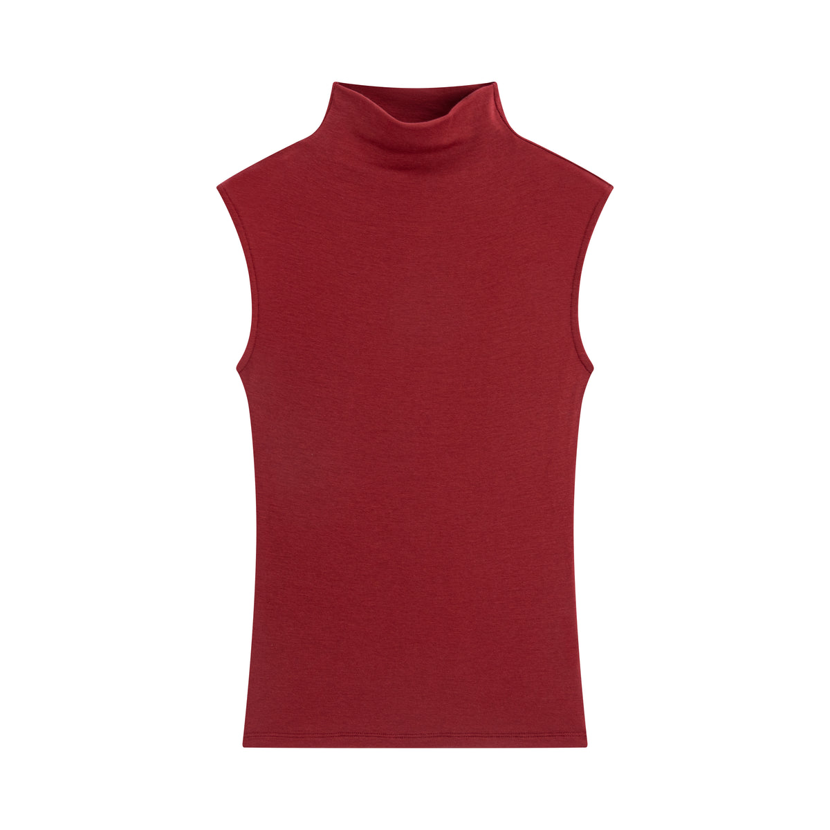 Mock Neck Tencel Wool Sleeveless Slim Top - The Blender